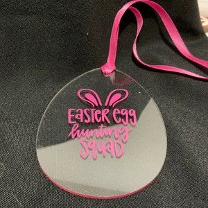 Easter Egg Hunting Squad Easter Ornament Handmade Pink